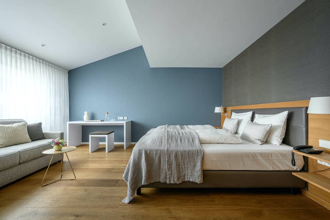 Zimmer Superior Bodensee Urlaub Schlafbereich Doppelbett  Hotel Maier Zimmer Superior Bodensee Urlaub Schlafbereich Doppelbett